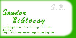 sandor miklossy business card